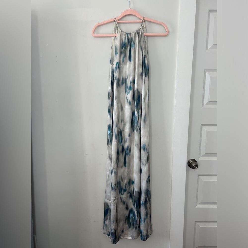 H&M maxi blue watercolor dress XS